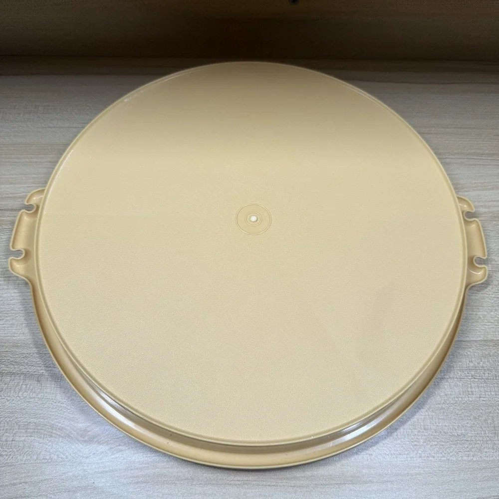 Vintage Tupperware Divided Party Susan Serving Tray 405 With‎ Lid 224 Yellow